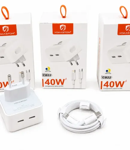 Carregador celular turbo 40w iPhone e type C
