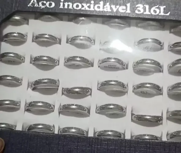 Aliança prata em aço inoxidável