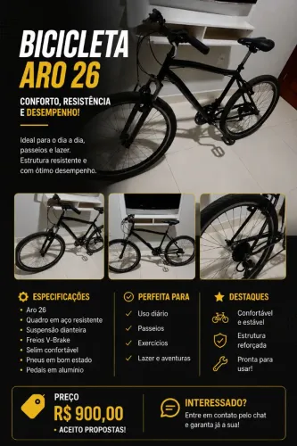 Bicicleta aro 26 semi nova