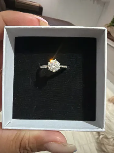 Anel de luxo Moissanite 2CT Prata 925