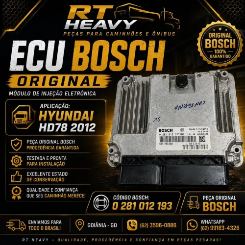 ECU BOSCH ORIGINAL MÓDULO DE INJEÇÃO ELETRÔNICA APLICAÇÃO: HYUNDAI HD78 2012