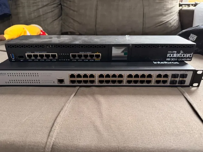 Mikrotik rb 3011 switch intelbras 24 portas giga