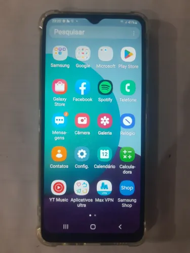 Smartphone Samsung Galaxy a02 32gb 2 de ram usado c/ capa e película