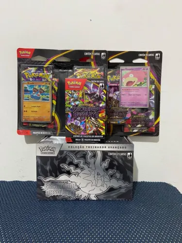 POKEMON ESCURIDÃO ABSOLUTA KIT COM BLISTER TRIPLO QUAD MINI BB ETB ORGINAL LACRADO COPAG