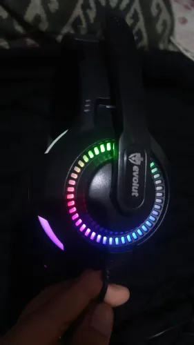 Fone de Ouvido com Fio Headset Gamer P2 com Usb Evolut Rgb Led