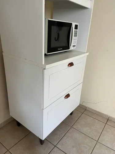 Torre Quente 1 Porta 2 Gavetas 2 Nichos para Forno Pérola Yescasa Branco