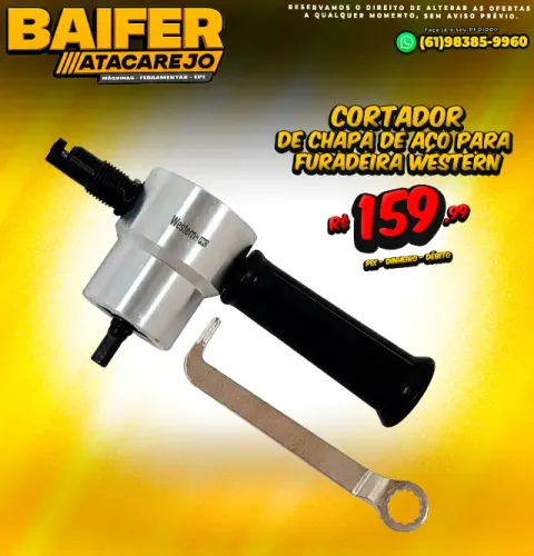 Cortador de Chapa de Aço Para Furadeira Western