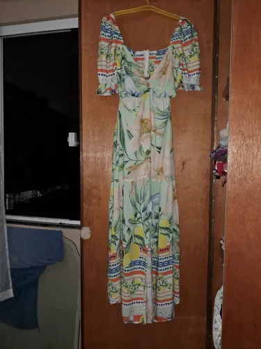 Vestido longo estampado 