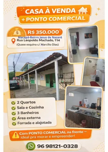 CASA À VENDA + PONTO COMERCIAL- Jesus' de Nazaré 