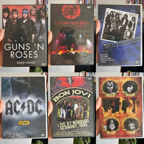 12 Dvds Rock Guns N Roses, Acdc, Bon Jovi, Led Zeppelin Lote