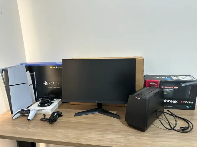 Play Station 5 Slim + Monitor Gamer LG Ultragear 24" + Nobreak Ts Shara