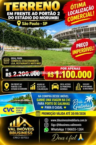 Terreno 25X42M² à Venda em Frente ao Estádio do Morumbi Jardim Leonor, São Paulo/SP