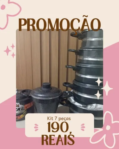 Kit com 7 panelas