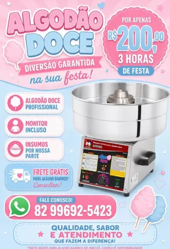 Algodão doce para festas