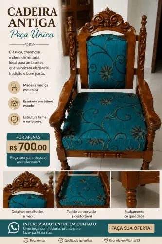 Cadeira antiga peça única