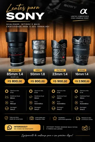  OPORTUNIDADE LENTES PARA CÂMERAS SONY! ?