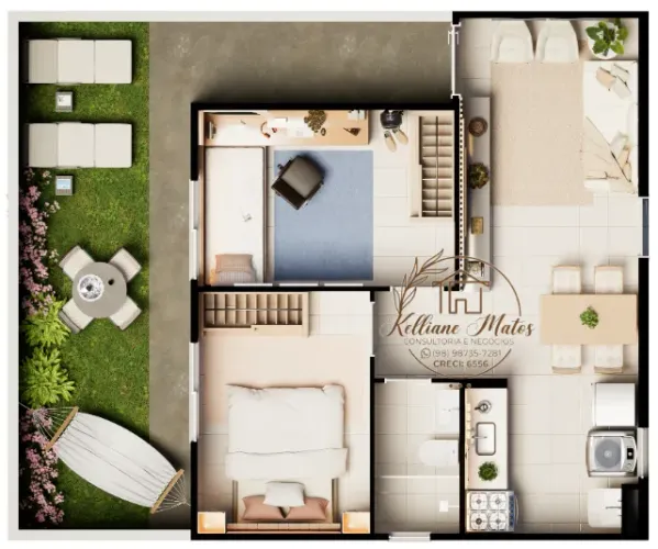 Apartamento no Turu com garden(Quintal) - Entrada parcelada