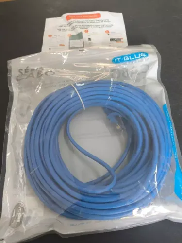 Cabo De Rede Alta Velocidade Rj45 CAT5E Azul Internet 20 Metros