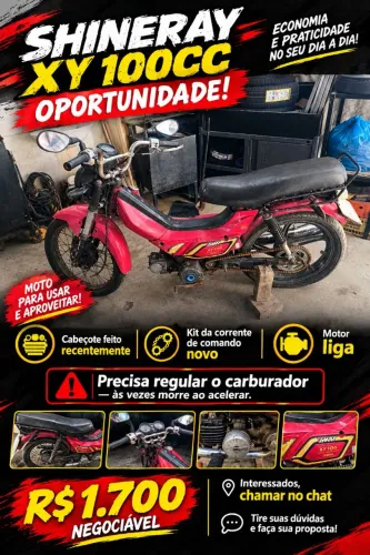 ? Shineray XY 100cc Vermelha | R$ 1.700 Negociável