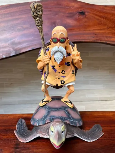 Action Figure Dragon Ball - Mestre Kame Com Tartaruga 27cm