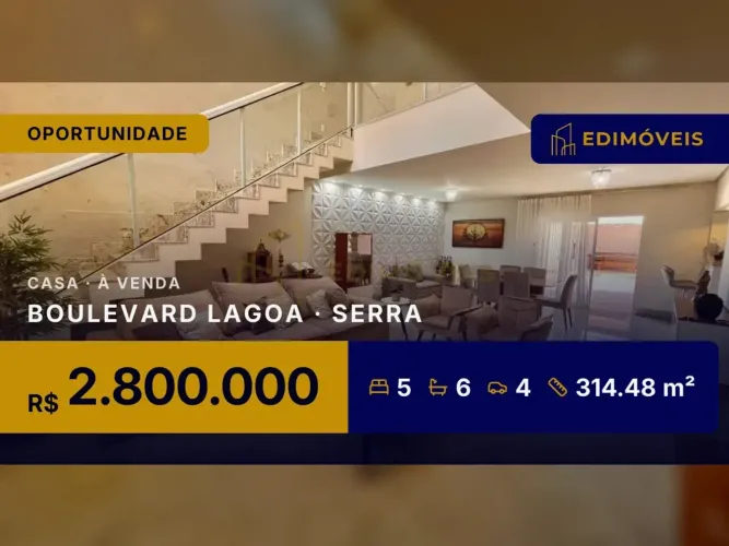 Casa 5 quartos no Boulevard Lagoa, espaço gourmet e segurança total para você