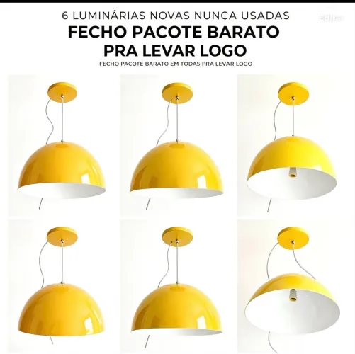 LUMINÁRIAS NOVAS TAMANHO GRANDE FECHO PACOTE NAS 6
