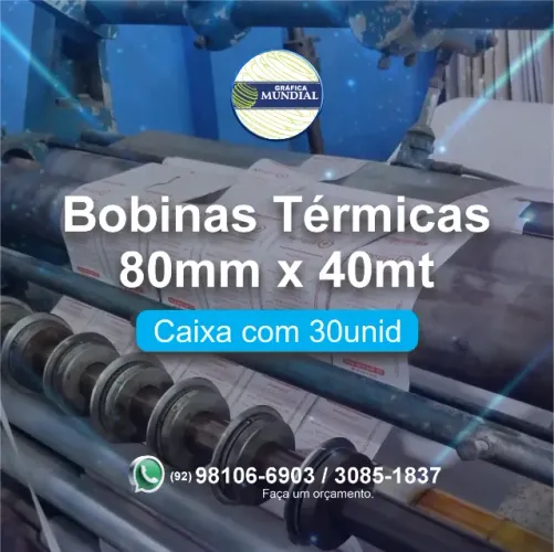 Bobinas Cupom Fiscal PDV - Personalizadas