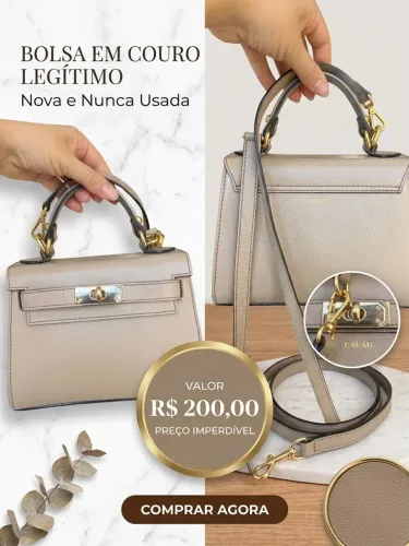 Bolsa Cacau Couro Nova