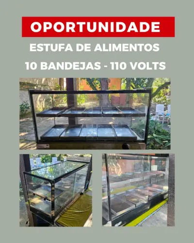 Estufa Vitrine para Salgados EVR Dupla Titã 10 Bandejas