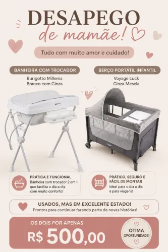 Berço + Banheira com trocador 