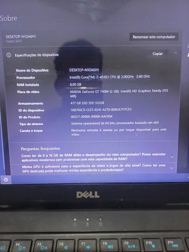 LEIA Descrição Not Dell I7 4Ge