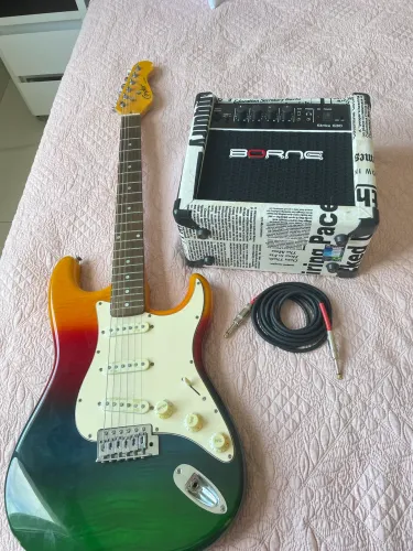 Kit Guitarra Amplificador Cabo e Capa