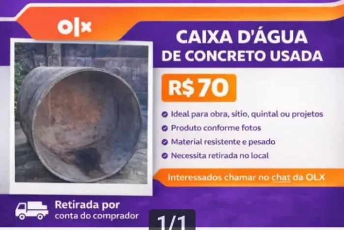 Caixa d?água de concreto usada
