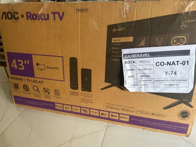 TV AOC NOVA ROKU 43POLG SMART ABERTA APENAS PARA TESTE