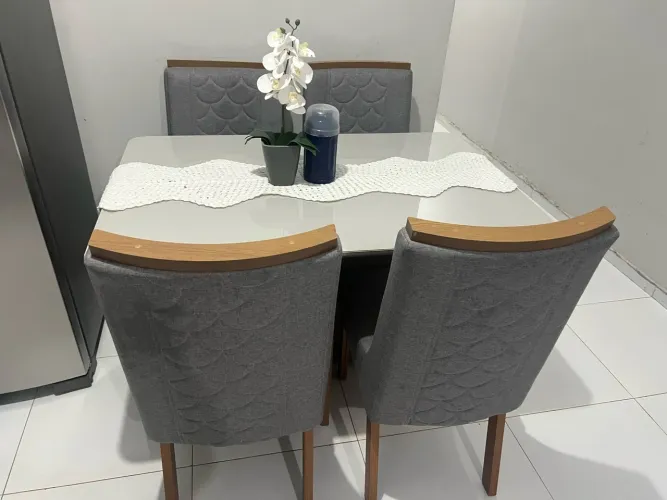 Mesa tampo de vidro