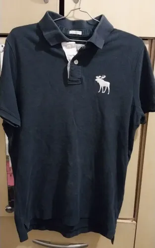 Camisa Polo Abercombie & Fitch azul escuro tamanho XL original 