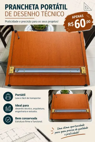 Prancheta portátil para desenho técnico