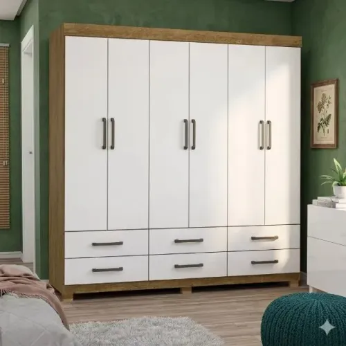 Guarda roupa Dalas 6 portas 6 gavetas