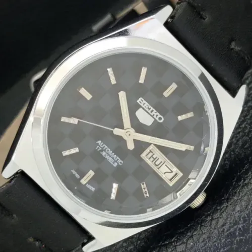 RELÓGIO AUTOMATICO SEIKO 5 6309A PULSEIRA COURO CLASSICO SOCIAL VINTAGE COLECIONADOR 