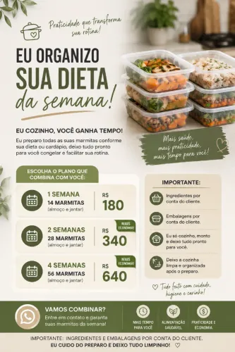 Cozinheira para Preparar Marmitas da Semana