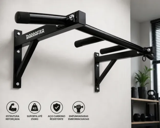 Barra Fixa De Parede Pull-up Modelo Externo Interno Completa