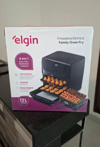 Air Fryer Family Oven Fry Elgin 12L, 4 em 1, 1.900W 10 funções, Painel Digital - 110v