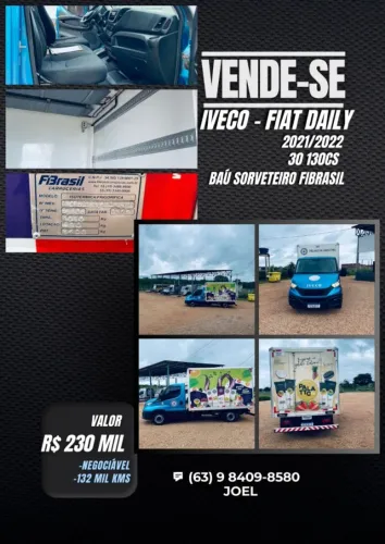 Oportunidade! Iveco Daily 30-130 2021/22 Baú Sorveteiro Completo