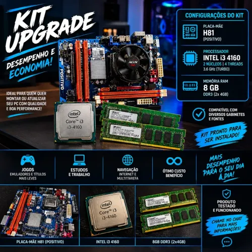 KIT UPGRADE H81 + i3-4160 + 8GB DDR3