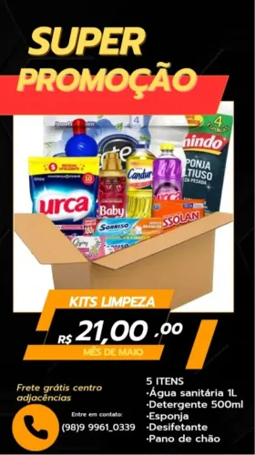 Produtos de limpeza promoção de inauguração