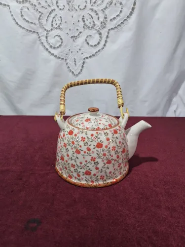 Bule de Café com delicada estampa floral/antiguidade