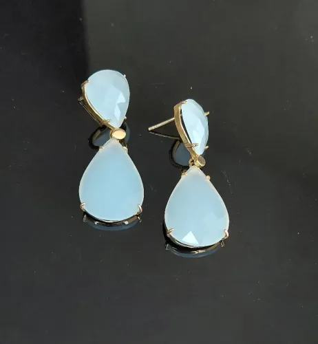 Brincos Duo Gota Azul Serenity.