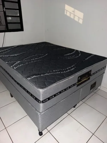 Cama Box Queen + Colchão 30Cm Molas Ensacadas Conjunto Novo (Super Promoção)