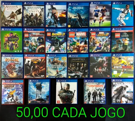 Jogo PS4 50,00 reais CADA - Ac cartão e Olx pay