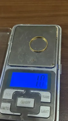 Aliança ouro 18k uma grama